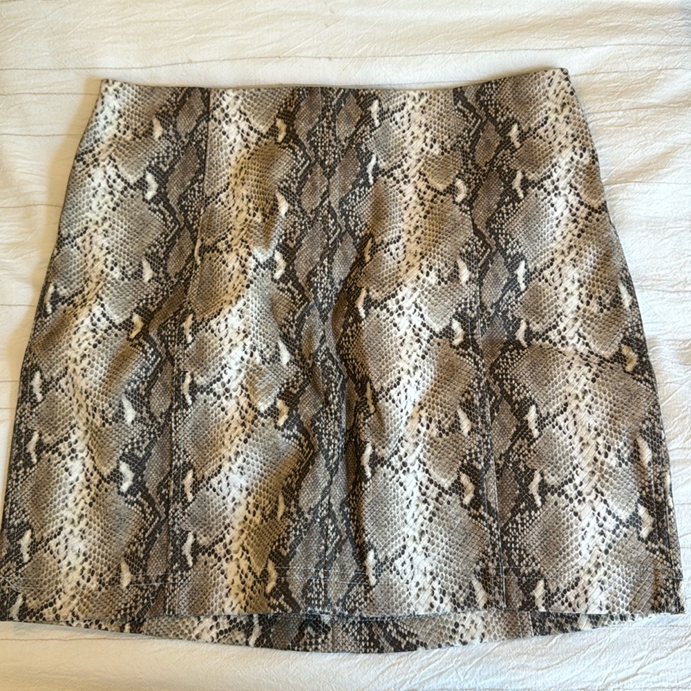 Leather snakeskin skirt